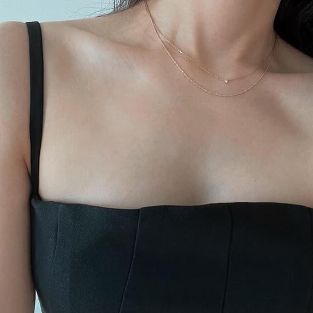 팡파르팡파르 체인 +다이아 목걸이 14k