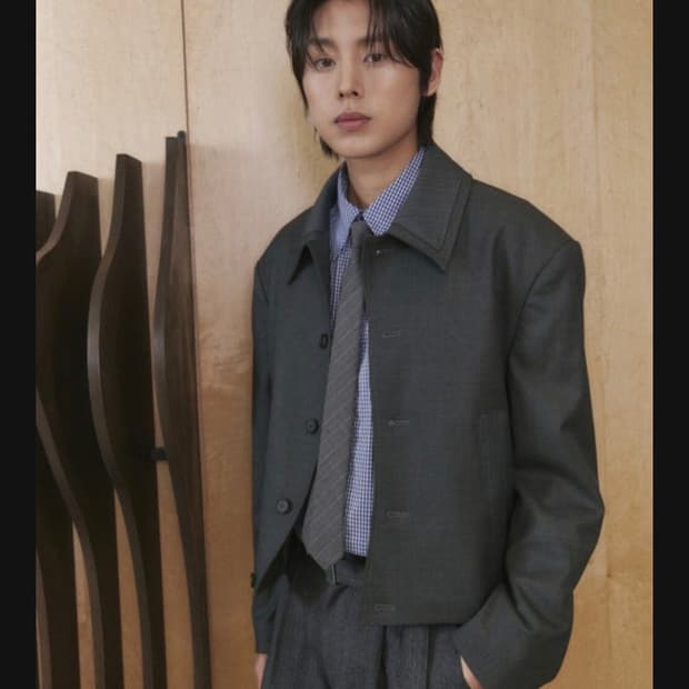 웨이비니스 타이드 울 크롭자켓 그레이 2사이즈