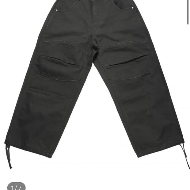 CANVAS 3D KNEE PANTS CHARCOAL