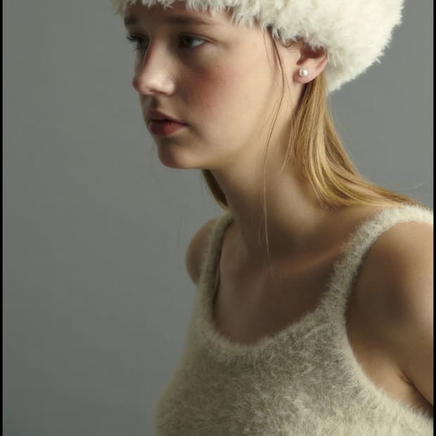 펀프롬펀 HANDMADE KNIT FUR BERET 털 모자/털 베레모