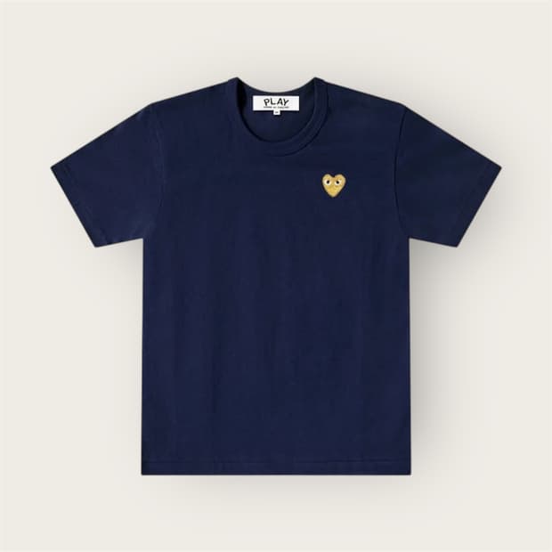 M/ 꼼데가르송 플레이 하트 로고 라운드 반팔