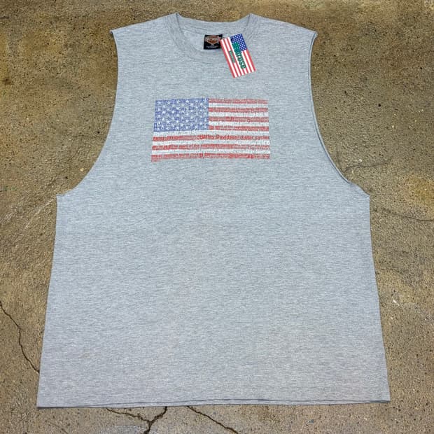 90s Made in USA 빈티지 할리데이비슨 민소매티 나시