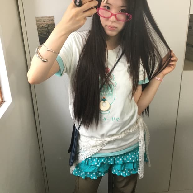 민트코어 메론소다걸 빈티지 코디세트 4pcs