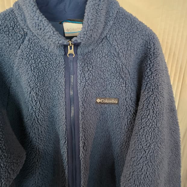 컬럼비아 블루 뽀글이 플리스 집업