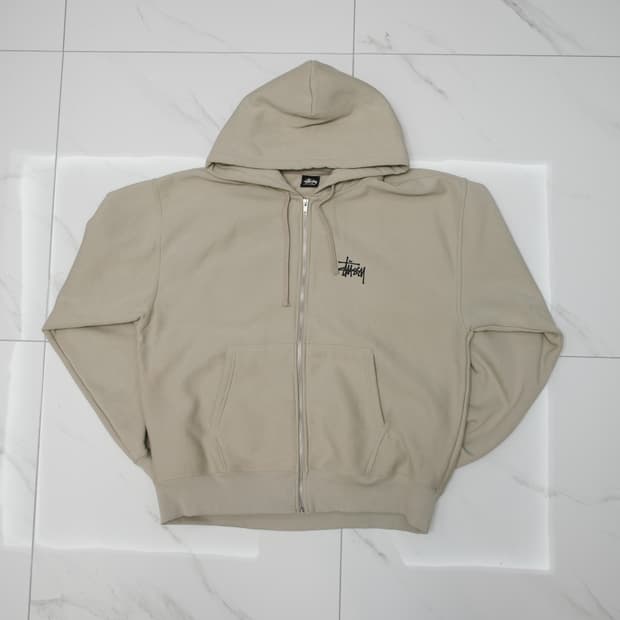 [XL] 스투시 베이직 후드 집업 스톤