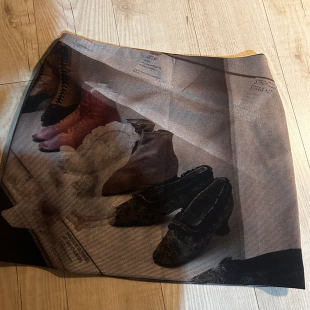 빈티지 프링팅 미니 스커트