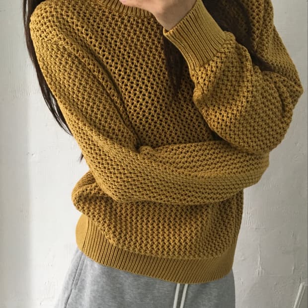 Stussy 스투시 옐로우 다이드 게이지 스웨터