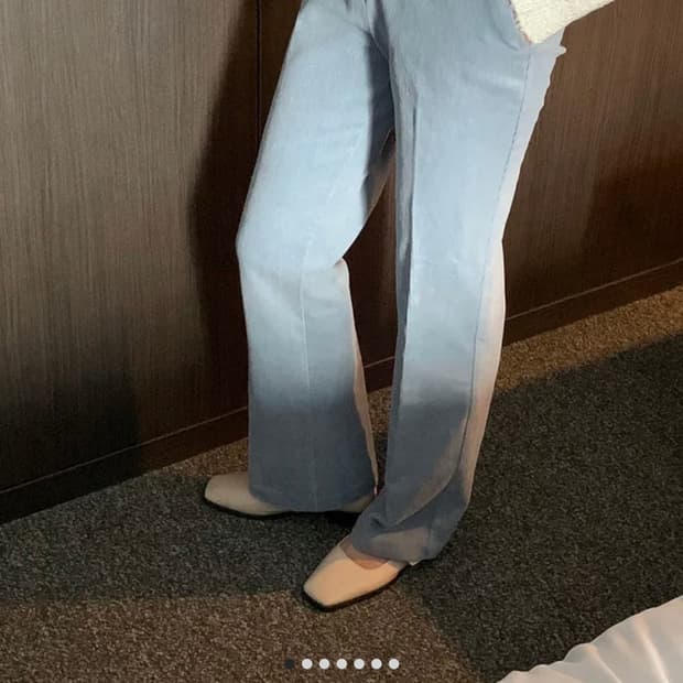 여성 나이브실루엣 코듀로이 골덴 팬츠 하늘색 m
