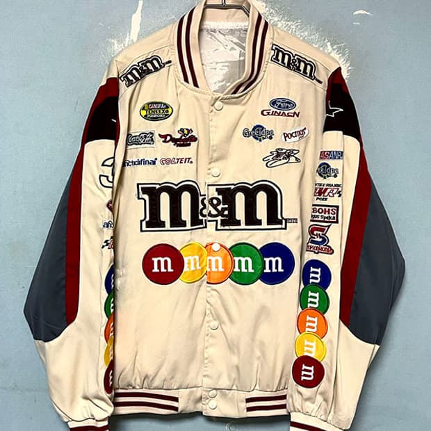 m&m 엠앤엠 남자 레이싱자켓 바람막이점퍼 춘추 풀패치와펜 L 100