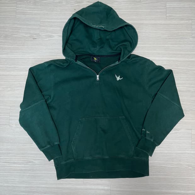 희귀) 와릿이즌 반집업 후드 그린