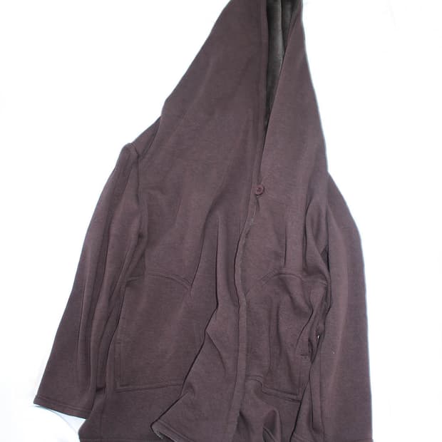 One-button wrap redbean skin hood jacket