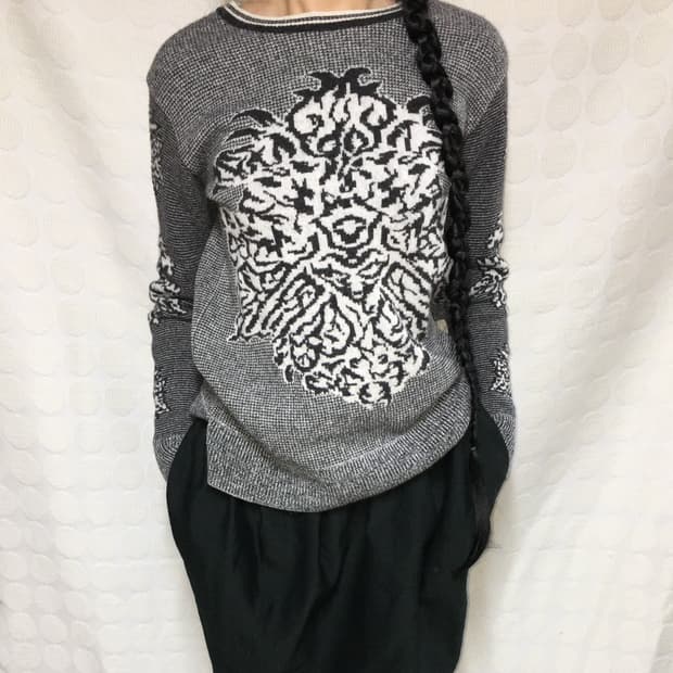 비비안 웨스트우드 그레이 니트 탑