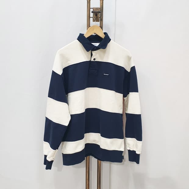 커버낫 스트라이프 럭비 긴팔티셔츠 L