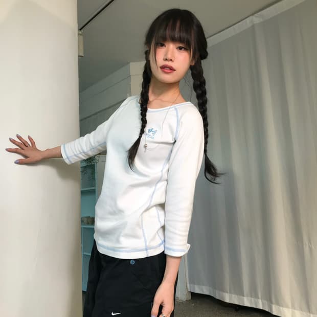 Kaepa 베이비블루 스티치 탑