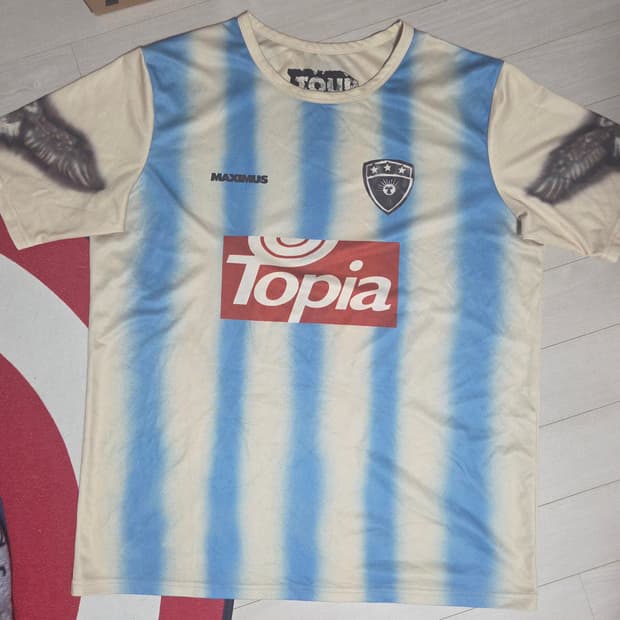 [L] 트래비스 스캇 캑터스잭 아르헨티나 사커 저지 반팔 티셔츠