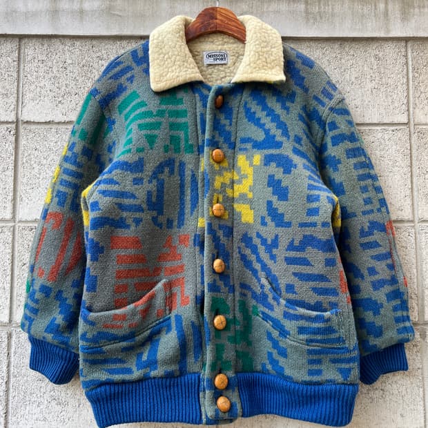 90s MISSONI SPORT AZTEC WOOL 미쏘니스포츠 울봄버