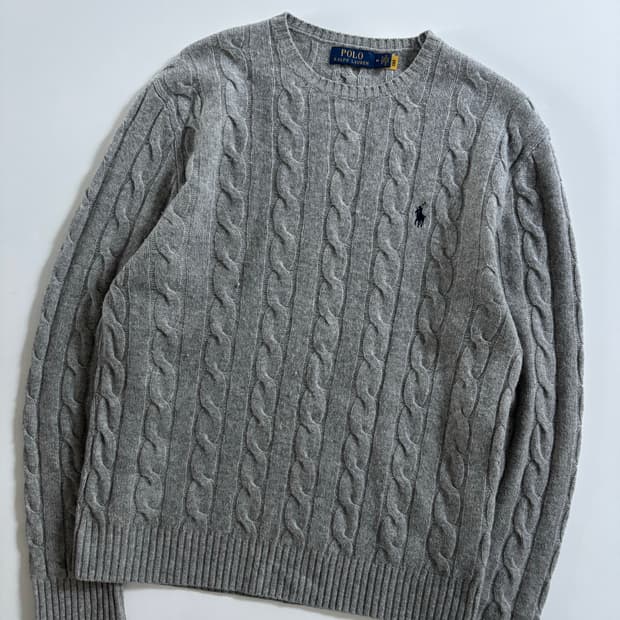 Polo 폴로 랄프로렌 신형 큐알 그레이 케이블 니트