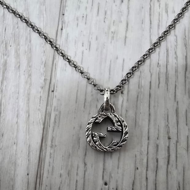 (정품) 구찌 인터로킹 GG 목걸이 (명품 목걸이 실버 팬던트)