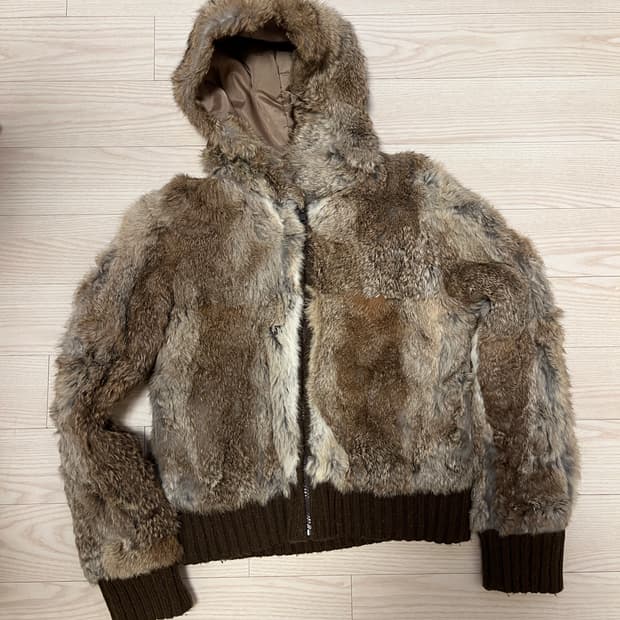 Shop502팝업 후드 리얼퍼자켓