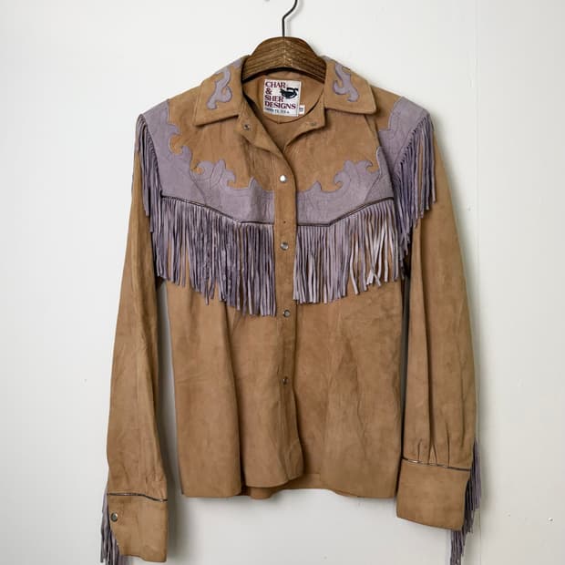 70s 빈티지 CHAR&SHER DESIGNS 디어 스킨 레더 재킷