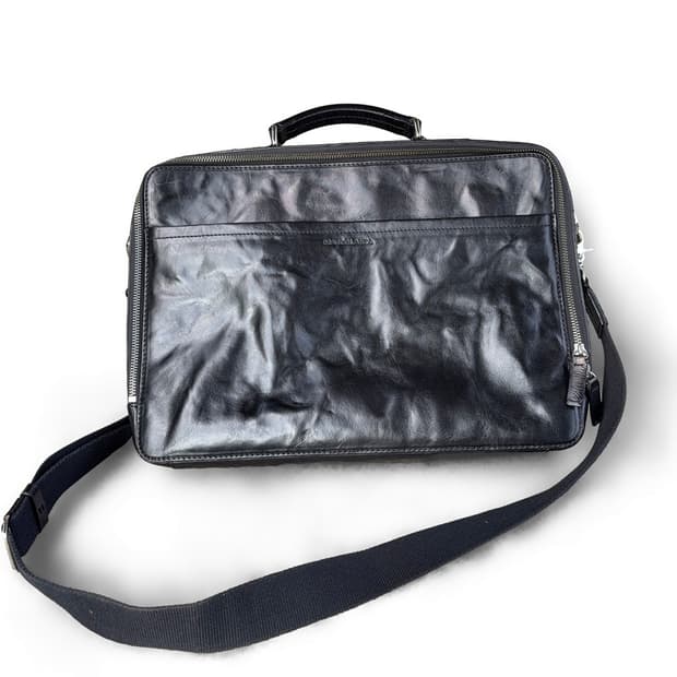 Mascolanza Black Leather Brief Bag