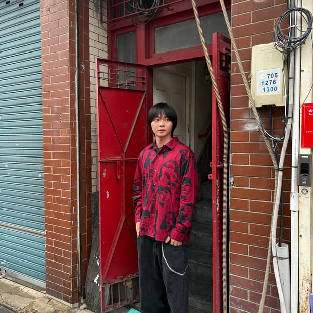 니코앤드 멀티 우먼 프린팅 레드셔츠