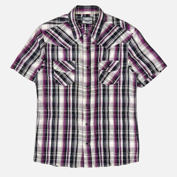 VILLAND purple western texture check shi