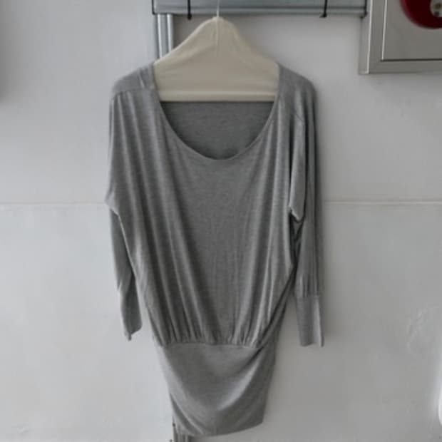 디에이디 보트넥 원피스 그레이