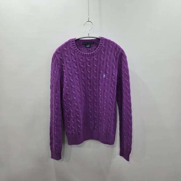 폴로랄프로렌 우먼 코튼 케이블 니트 퍼플 L 