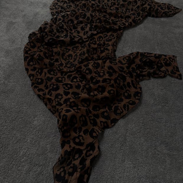 Vintage v-kei punk mood leopard scarfa