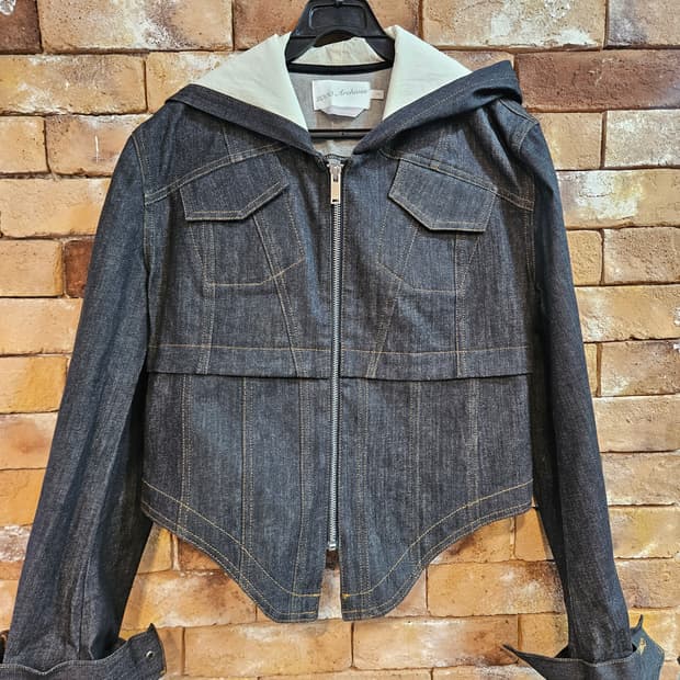 2000 Archives 데님 후드 집업 자켓 (2)