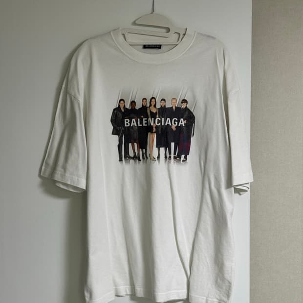 <M> 발렌시아가 리얼 아트워크 반팔 티셔츠 화이트