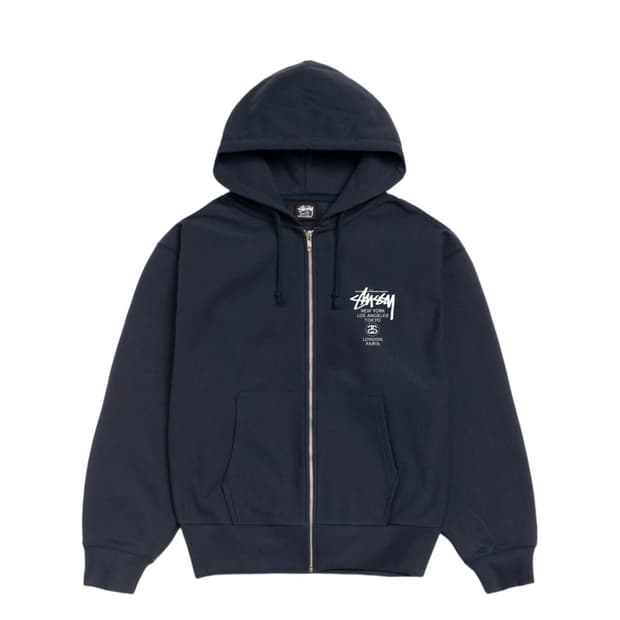 (새상품)스투시 월드투어 후드집업 네이비 xl