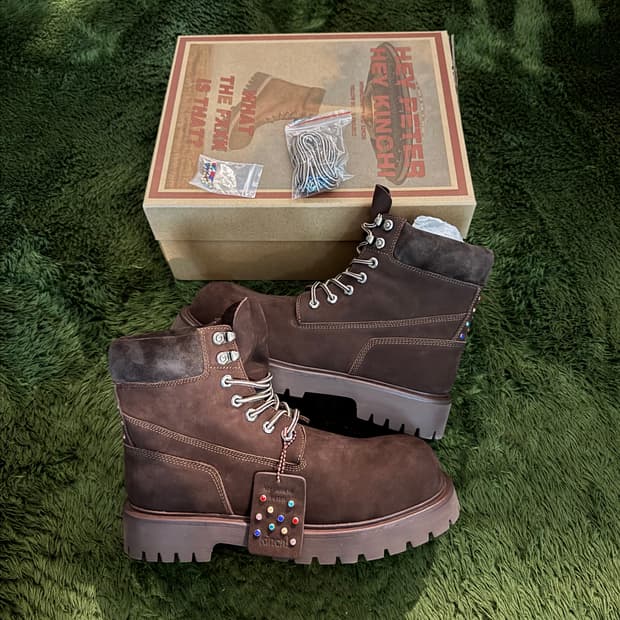 [290] 킨치 마이네임이즈피터 콜라보 옐로우 부츠 888 브라운