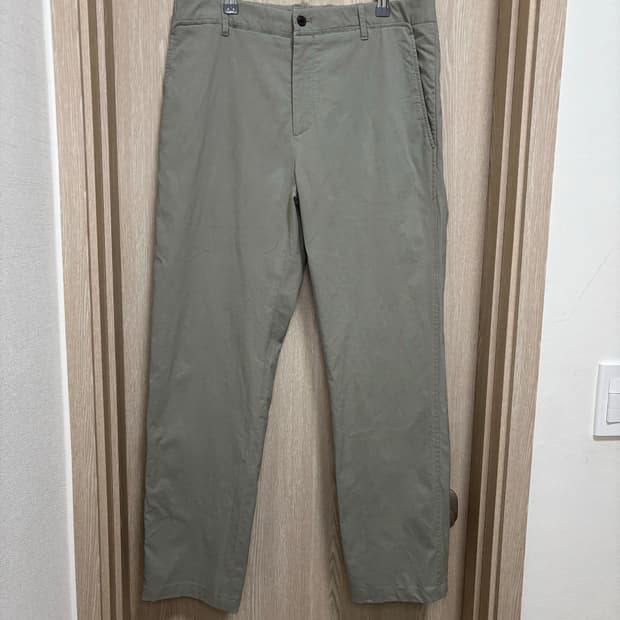 25SS)타임옴므 약밴딩 린넨혼방 팬츠82(32)/그레이카키