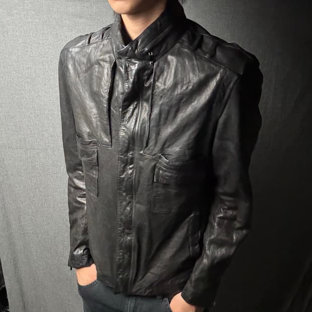 ltaly lamb skin leather jacket