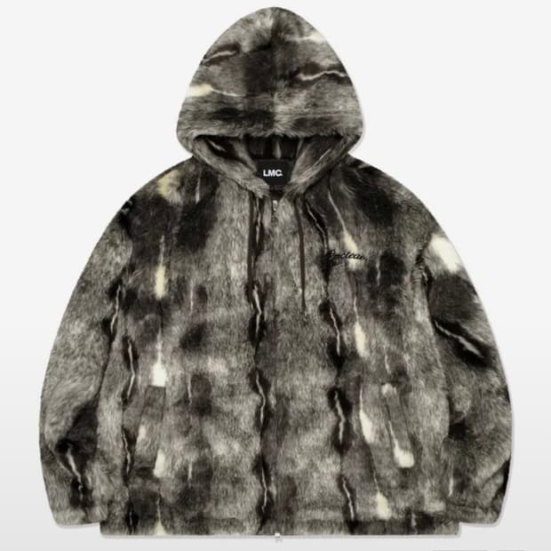 [s] lmc 퍼 헤비 숏점퍼 털 후드집업자켓 엘엠씨