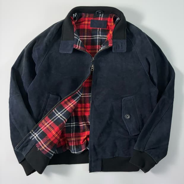 Vintage  스웨이드 네이비 레더 바라쿠타 자켓