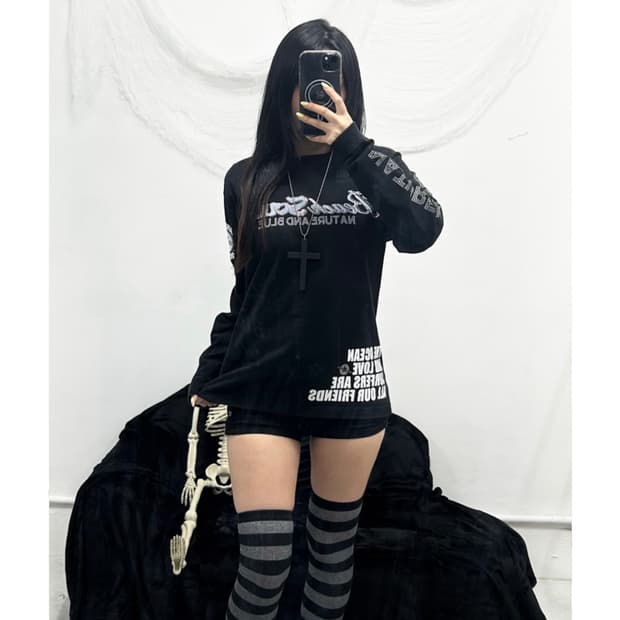 Y2K PUNK RHINESTONE LONGSLE