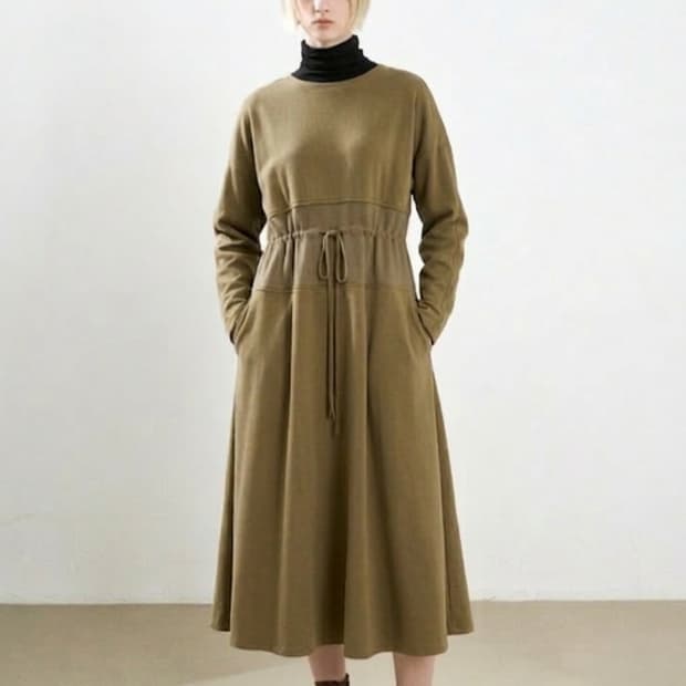 시스템 울 미디원피스 55사이즈