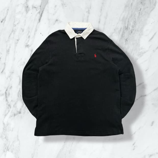 폴로 랄프로렌 코튼 암 패치 럭비티 