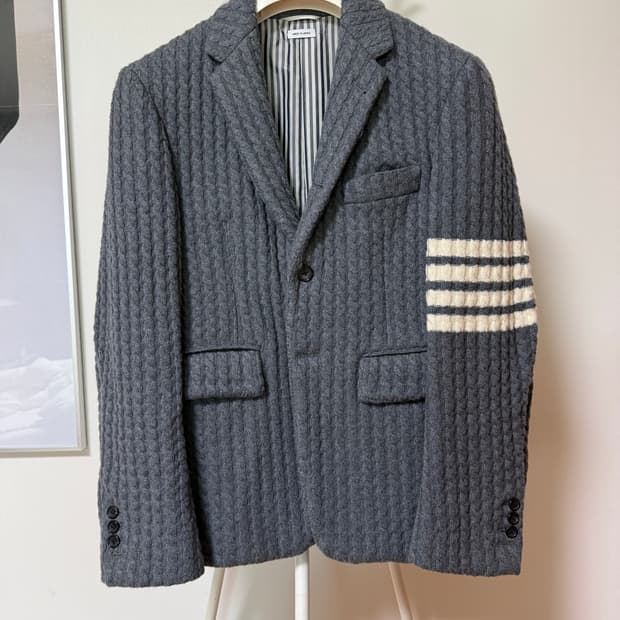 케이블 니트 블레이저