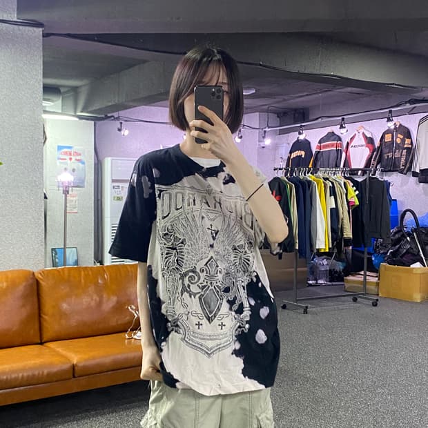 버커루 빅로고 타이다이 스컬 반팔티 B4626