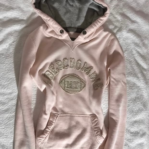 아베크롬비 딱붙 딸기우유 베이비핑크 럭비 후드티