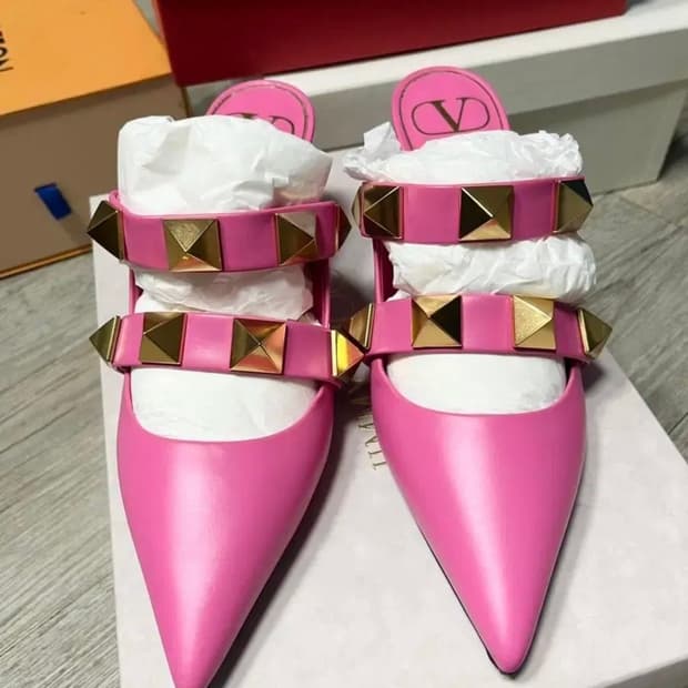 발렌티노 핑크 뮬 37