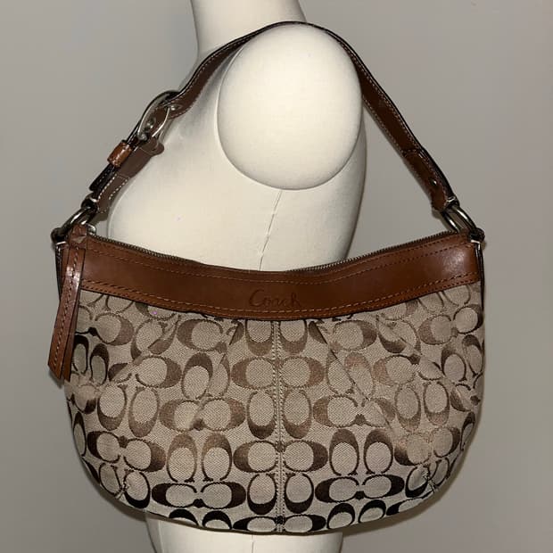 Coach Beige Half Moon Bag