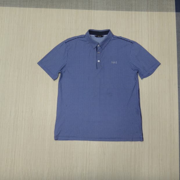 (2XL) 닥스골프 깅엄체크 남성 스판 반팔 티셔츠