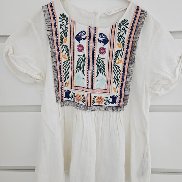 모리걸 자수 블라우스