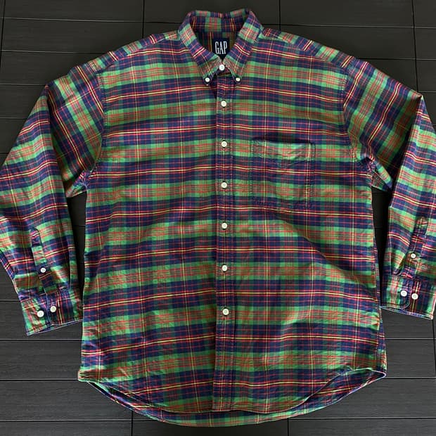 (XL) 올드갭 체크 긴팔 셔츠