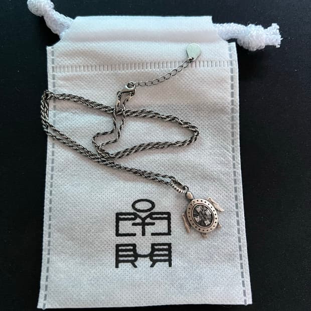 [OS/일괄]폴리테루 925 실버 체인 001(롱버전)+터틀 팬던트